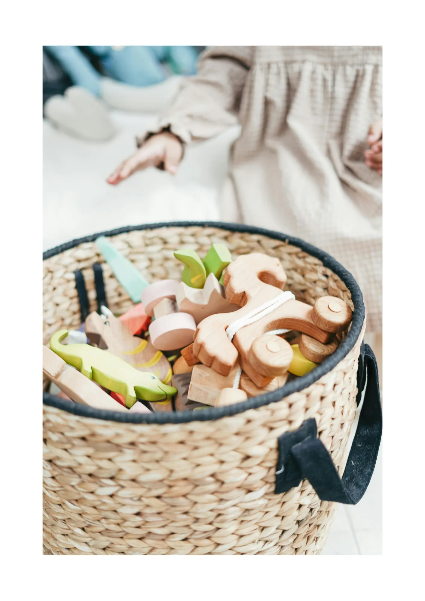 Organised children's toys in basket
